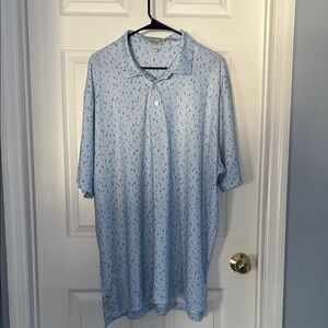 Peter Millar Light Blue Patterned Polo Shirt